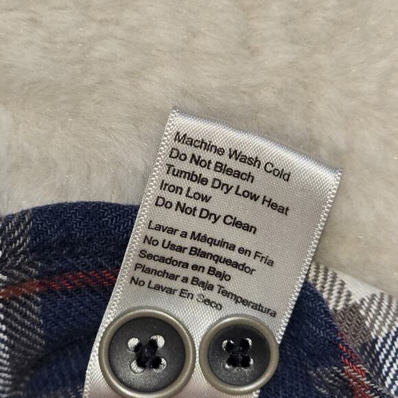 Jachs Men’s Flannel Shirt Blue Plaid Long Sleeve Button Front Casual Size M - Picture 5 of 10